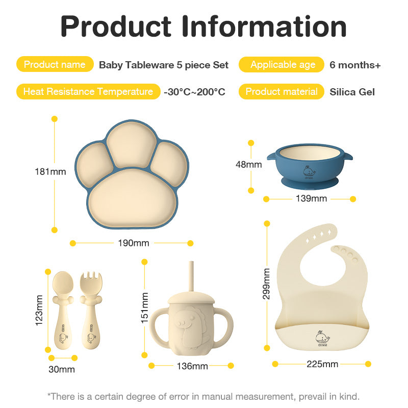 Silicone Baby Tableware 5 piece Set - BT05